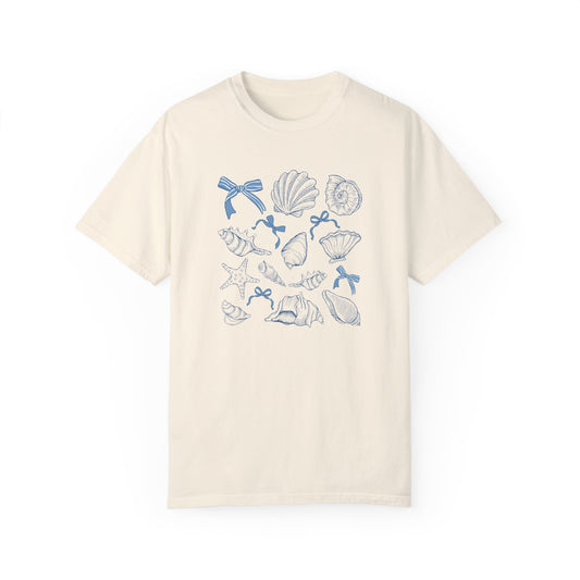 Coquette Bow and Seashell Comfort Colors T-Shirt