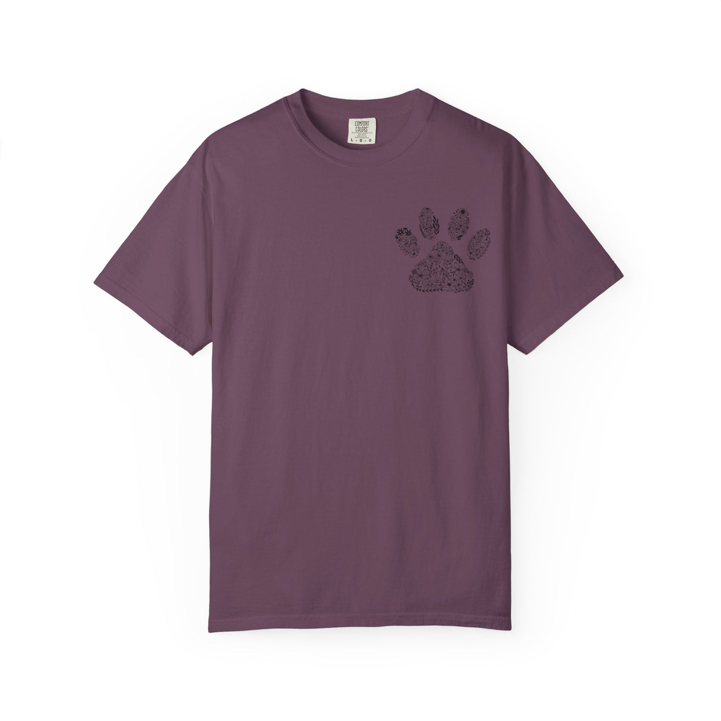 Floral Paw Print Comfort Colors T-Shirt