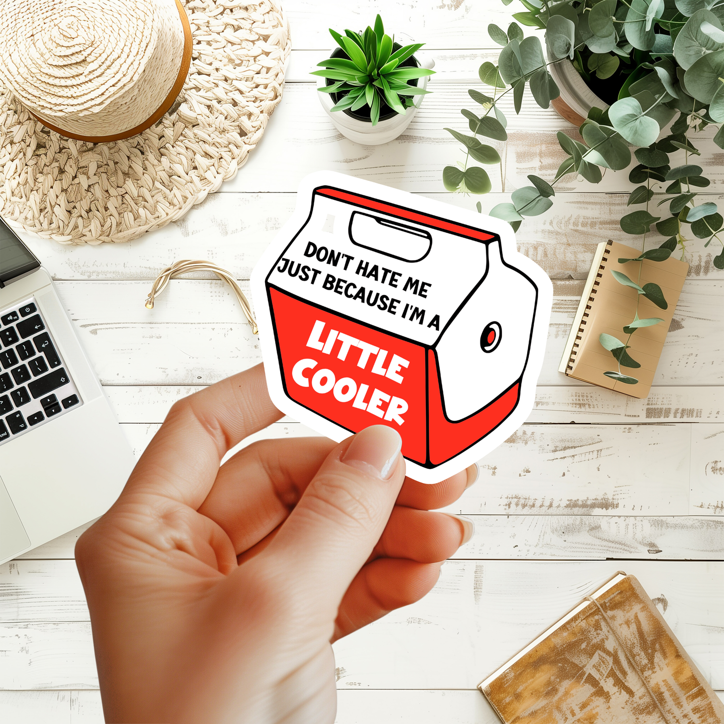 Don't Hate Me Just Because I'm A Little Cooler Sticker