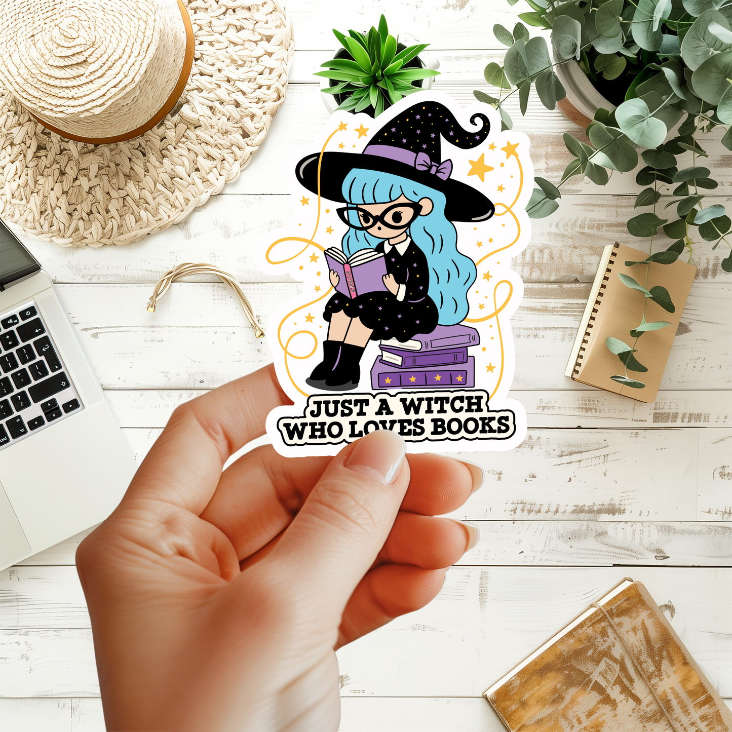 Just A Witch Who Loves Books Stickers