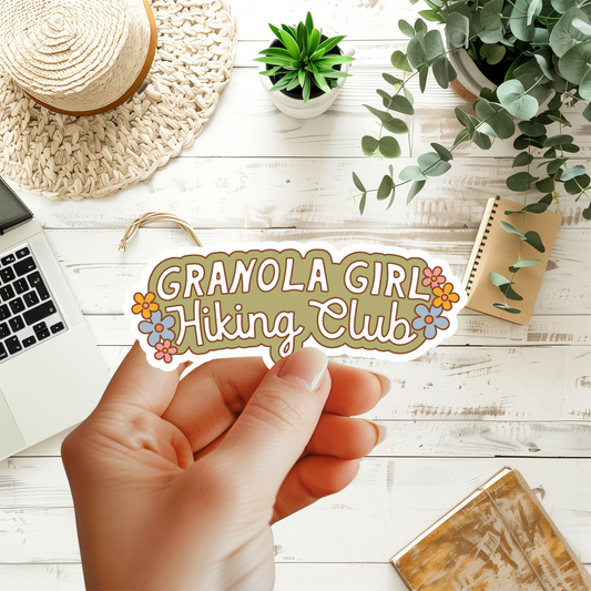 Granola Girl Hiking Club Sticker