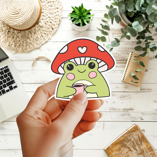 Froggy and Mushroom Sticker