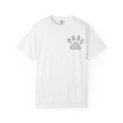 Floral Paw Print Comfort Colors T-Shirt