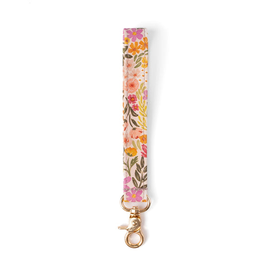 Watercolor Whimsical Floral Wristlet Keychain