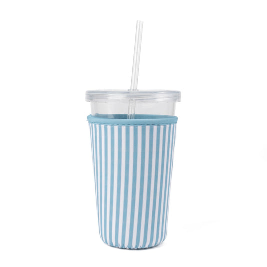 Light Blue Striped Cup Sleeve