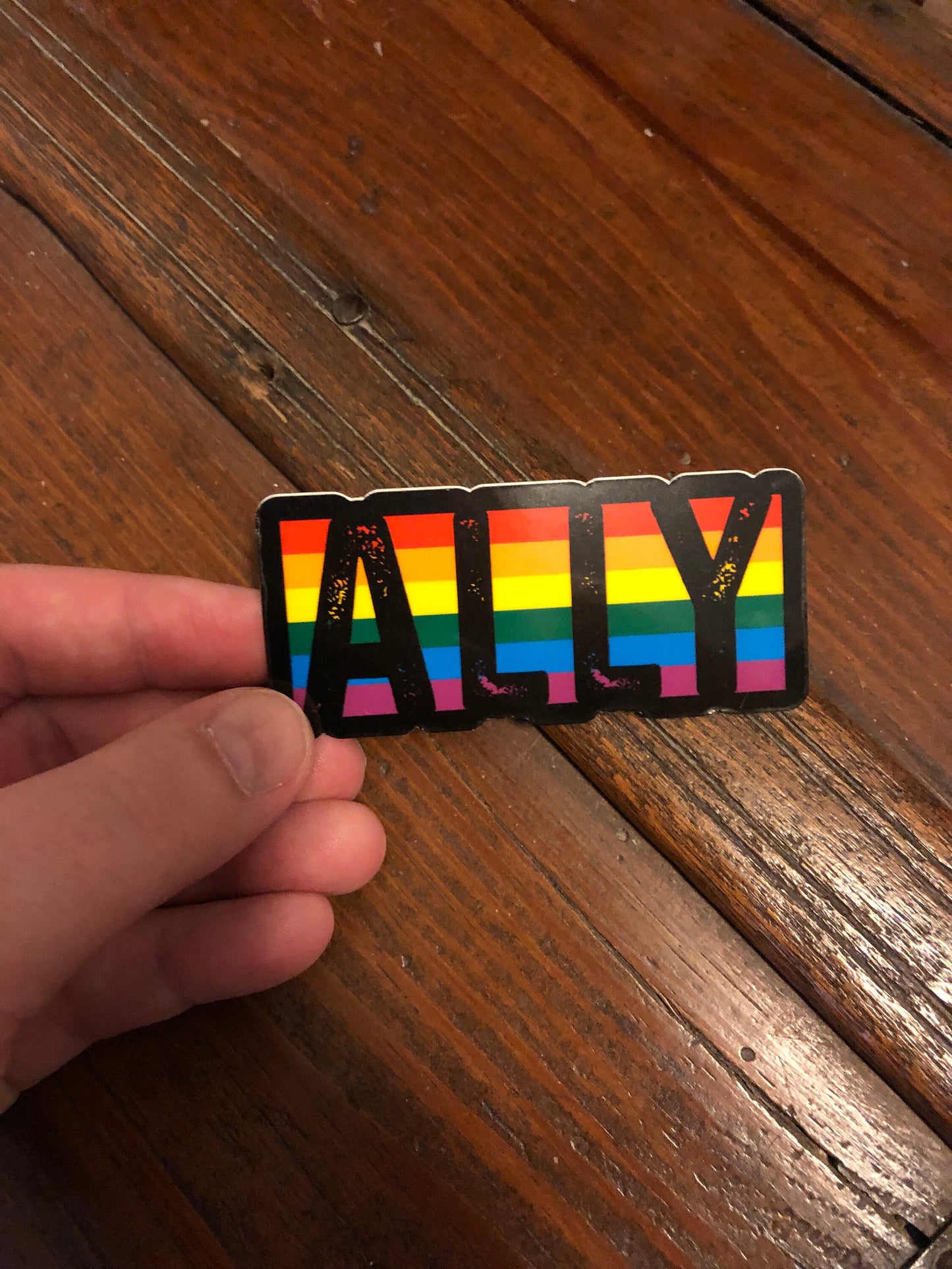 Gay Pride Ally Sticker, Rainbow Sticker, LGBTQIA+, Pride Month Sticker, Gift for Friend, Water Bottle Sticker, Waterproof Sticker