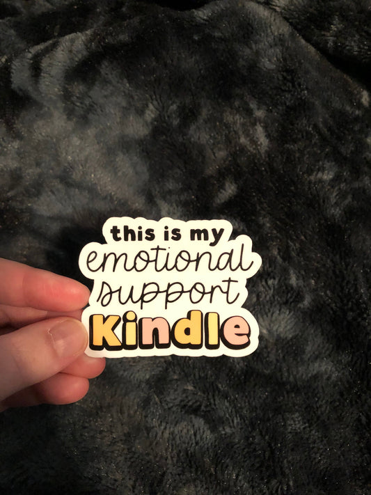 This Is My Emotional Support Kindle Sticker, Book Lovers, Booktok, Bookstagram, Romance Books, Mystery Books, E-Reader Sticker