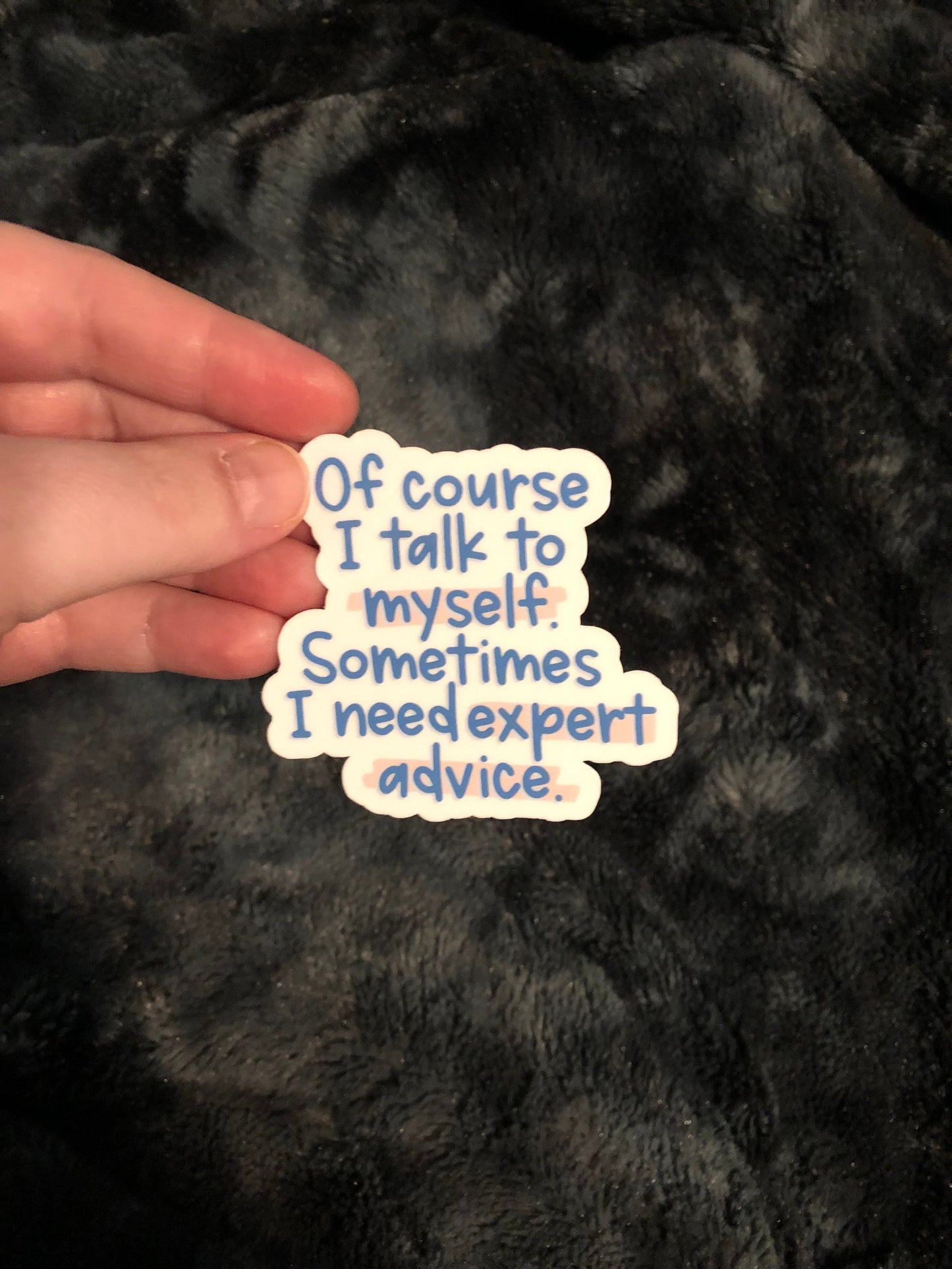 Of Course I Talk To Myself Sometimes I Need Expert Advice Sticker, Funny Sticker, Trendy Sticker, Sarcastic, Water Bottle Sticker, E-Reader