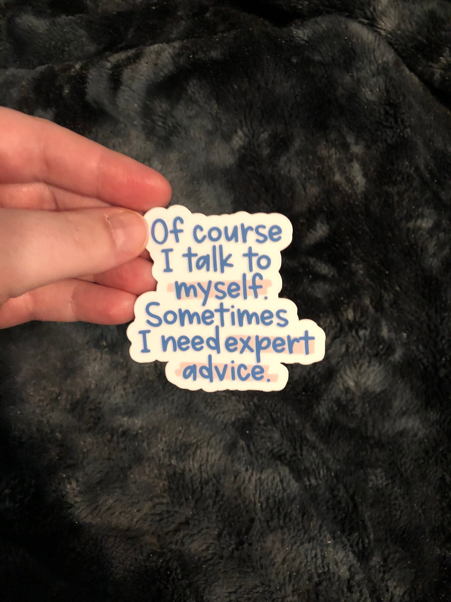Of Course I Talk To Myself Sometimes I Need Expert Advice Sticker, Funny Sticker, Trendy Sticker, Sarcastic, Water Bottle Sticker, E-Reader