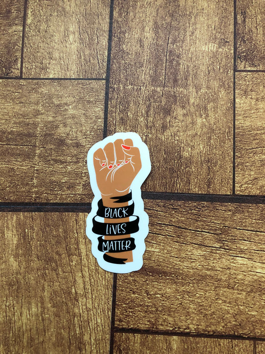 Black Lives Matter Sticker, BLM, Racial Equality Sticker, Racial Justice Sticker, End Racism Sticker, Anti-Racism, Water Bottle Sticker
