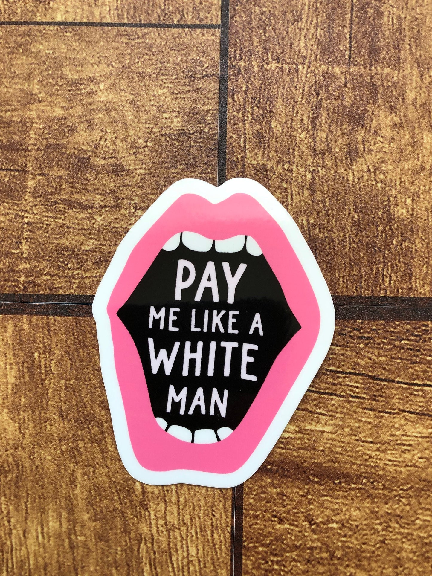 Pay Me Like A White Man Sticker, Women's Rights Sticker, Female Empowerment, Equal Pay, Gender Equality, Water Bottle, Waterproof Sticker