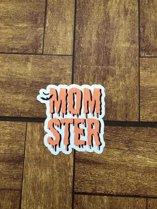 MOMSTER Sticker, Monster Mom Sticker, Halloween Sticker, Spooky Sticker, Gift for Moms, Waterproof Sticker, Water Bottle Sticker