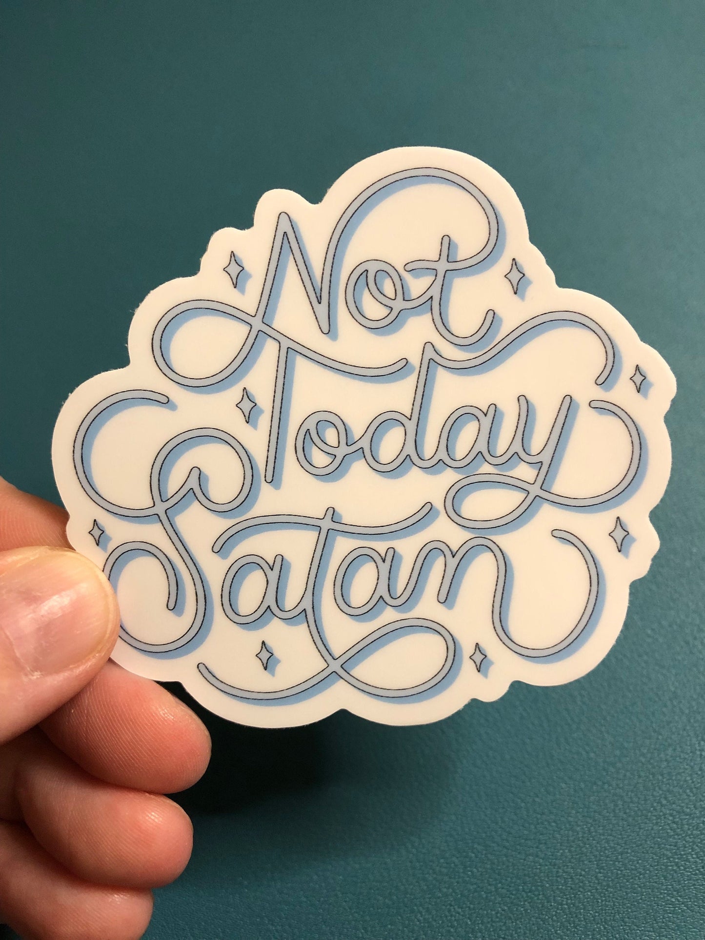 Not Today Satan Waterproof Sticker, Funny Sticker, Sarcastic Sticker, Religious Humor, Dark Humor, Adult Humor, Trendy Sticker