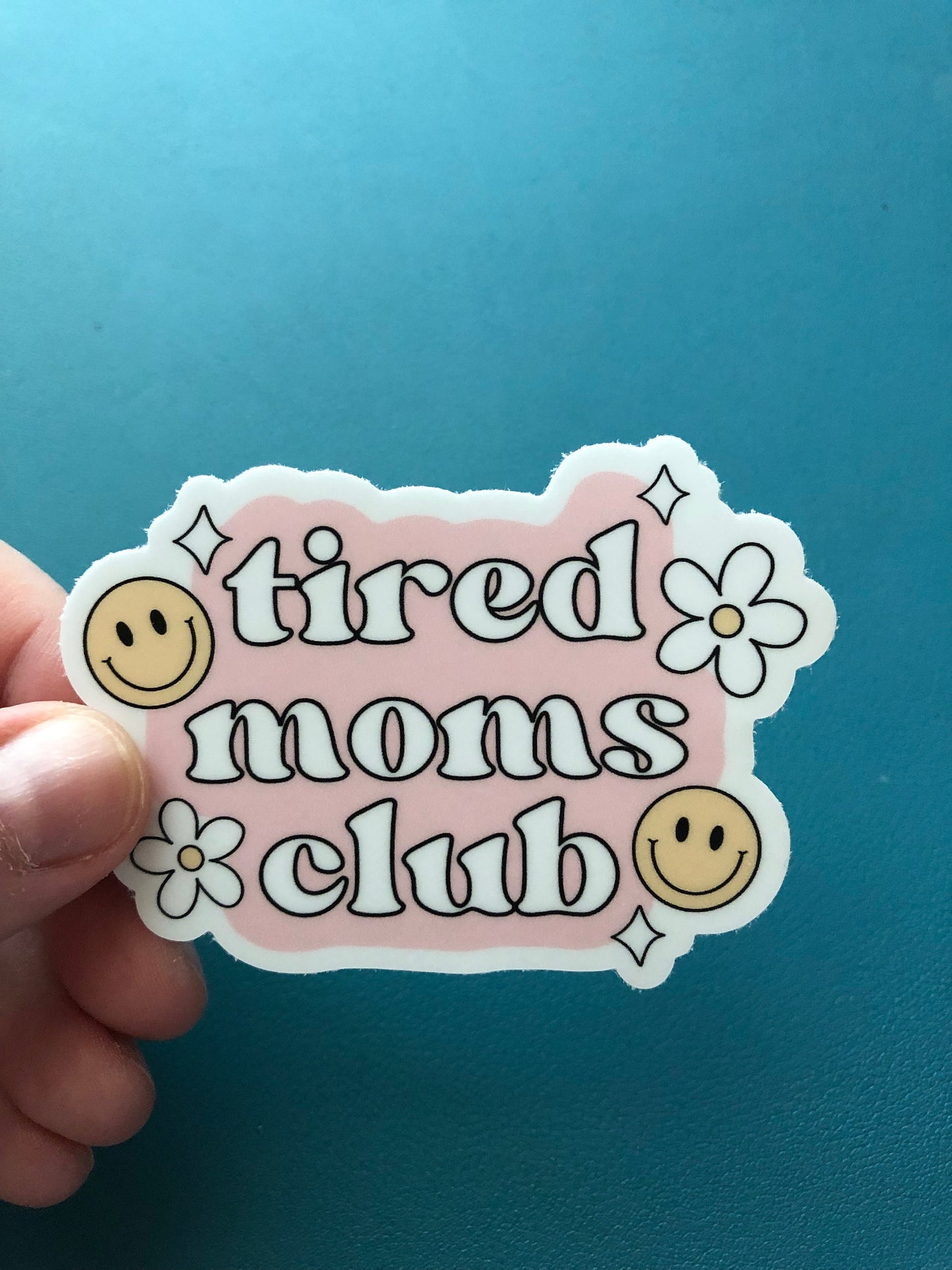 Tired Moms Club Waterproof Sticker, Overstimulated Moms Club Sticker, Water Bottle Sticker, Trendy, Funny Gift For Mom, Super Mom Sticker