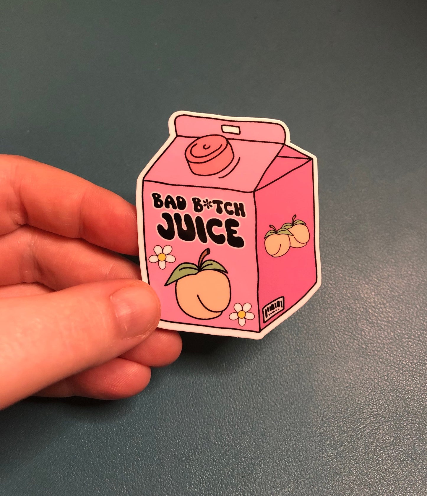 Bad Bitch Juice Waterproof Sticker, Juice Box Water Bottle Decal, Kawaii Peach Juice, Funny Sticker, Snarky Sticker, Best Friend Sticker