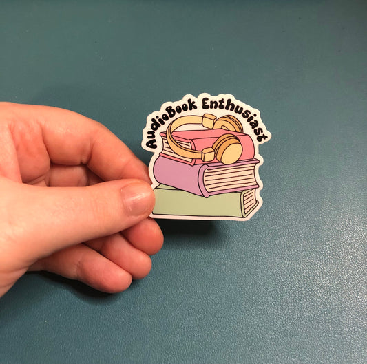 Audiobook Enthusiast Waterproof Sticker, Audiobook Lover Sticker, Kindle Lover Sticker, E-Reader, BookTok, Book Lover, Gift for Reader