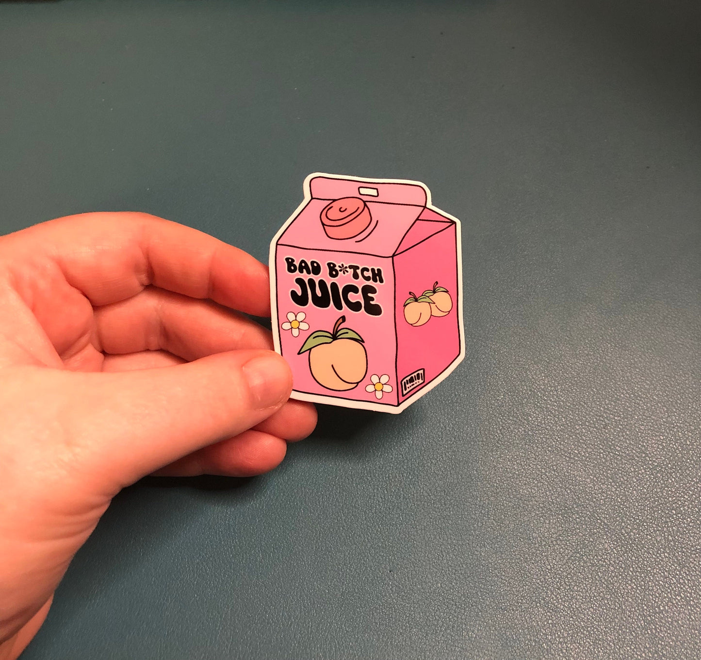 Bad Bitch Juice Waterproof Sticker, Juice Box Water Bottle Decal, Kawaii Peach Juice, Funny Sticker, Snarky Sticker, Best Friend Sticker