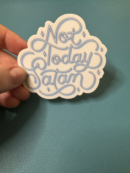 Not Today Satan Waterproof Sticker, Funny Sticker, Sarcastic Sticker, Religious Humor, Dark Humor, Adult Humor, Trendy Sticker