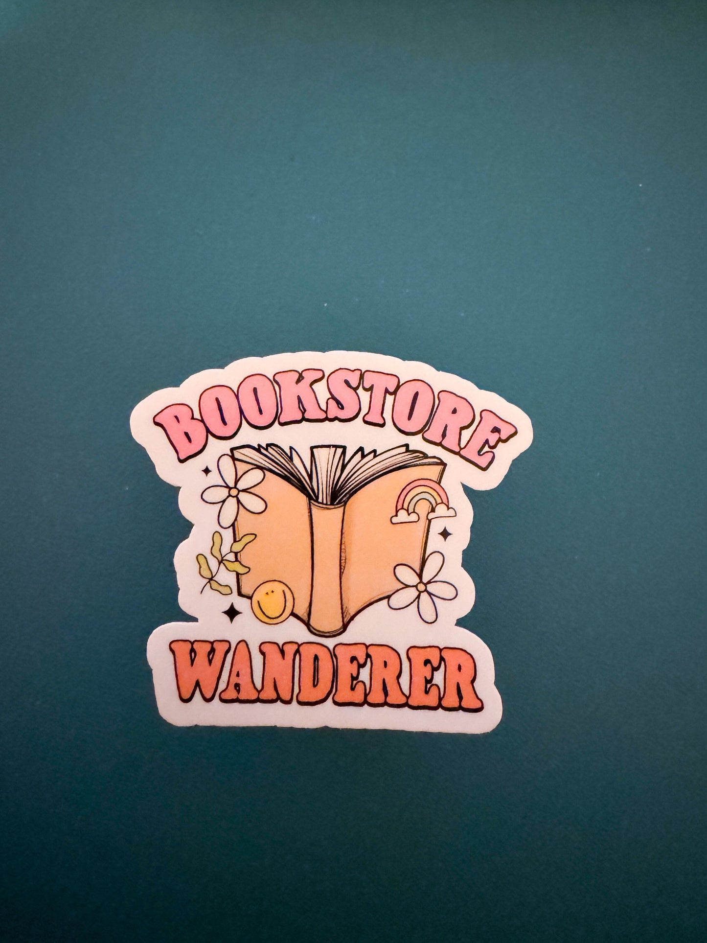 Bookstore Wanderer Waterproof Sticker, Bookish Gift, Bookish Decal, Book Lover Sticker, Book Worm, Library Book Sticker, Bibliophile Sticker