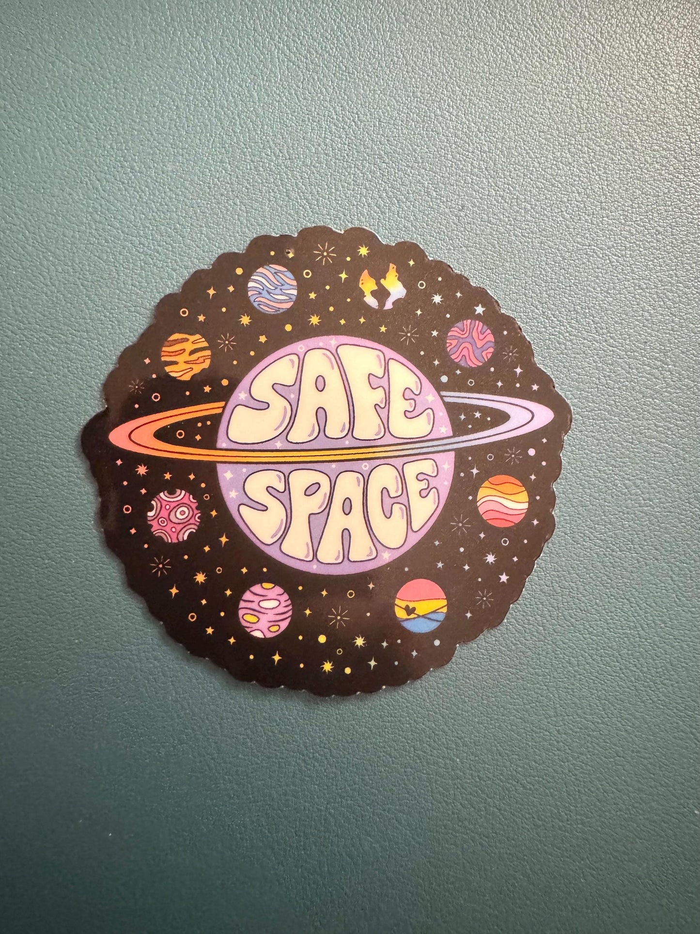 Safe Space Waterproof Sticker, Outer Space Sticker, LGBTQ Ally Sticker, Trans Lives Matters, Pride Decal for Windows, Gay Rights Sticker