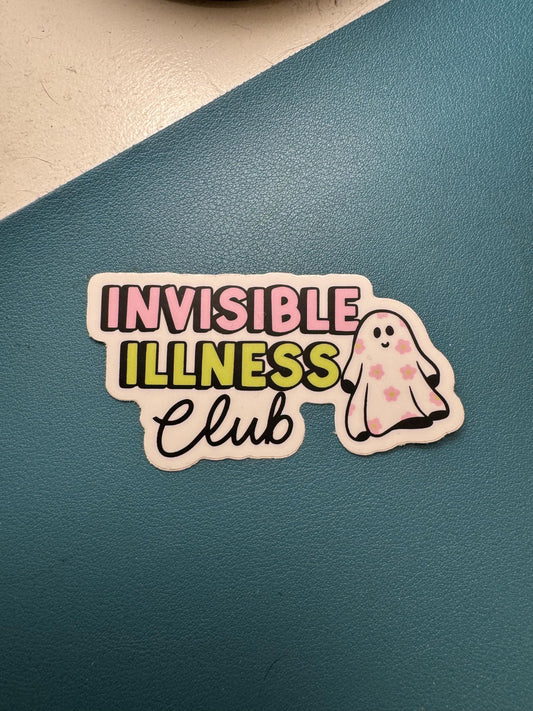 Invisible Illness Club Sticker, Spoonie Club Decal, Ghostie, Chronic Illness Life, Disability Sticker, Ableism Sucks, Disability Rights