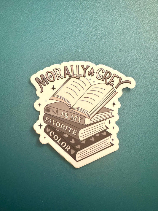 Morally Grey Is my Favorite Color Sticker, Bookish Sticker, Book Villain, Enemies to Lovers, Book Tropes, Gift for Book Lovers, Gift for Her