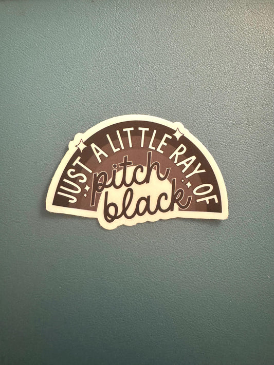 Just A Little Ray Of Pitch Black Sticker, Black Rainbow Sticker, Black Sheep, Dark Humor Sticker, Sarcastic Humor, Waterproof Sticker