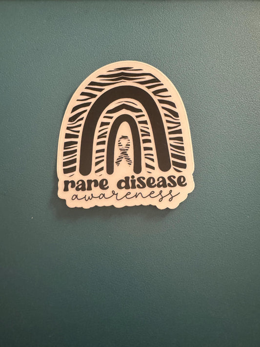 Rare Disease Awareness Sticker, Zebra Awareness Sticker, Black and White Rainbow Sticker, Chronic Illness, Disability, EDS