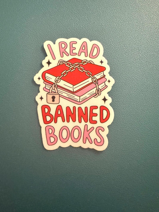 I Read Banned Books Sticker, Bookish Girlie Sticker, BookTok, Libraries Matter, Gift for Reader, Gift for Book Lover, Book Dragon, Smut