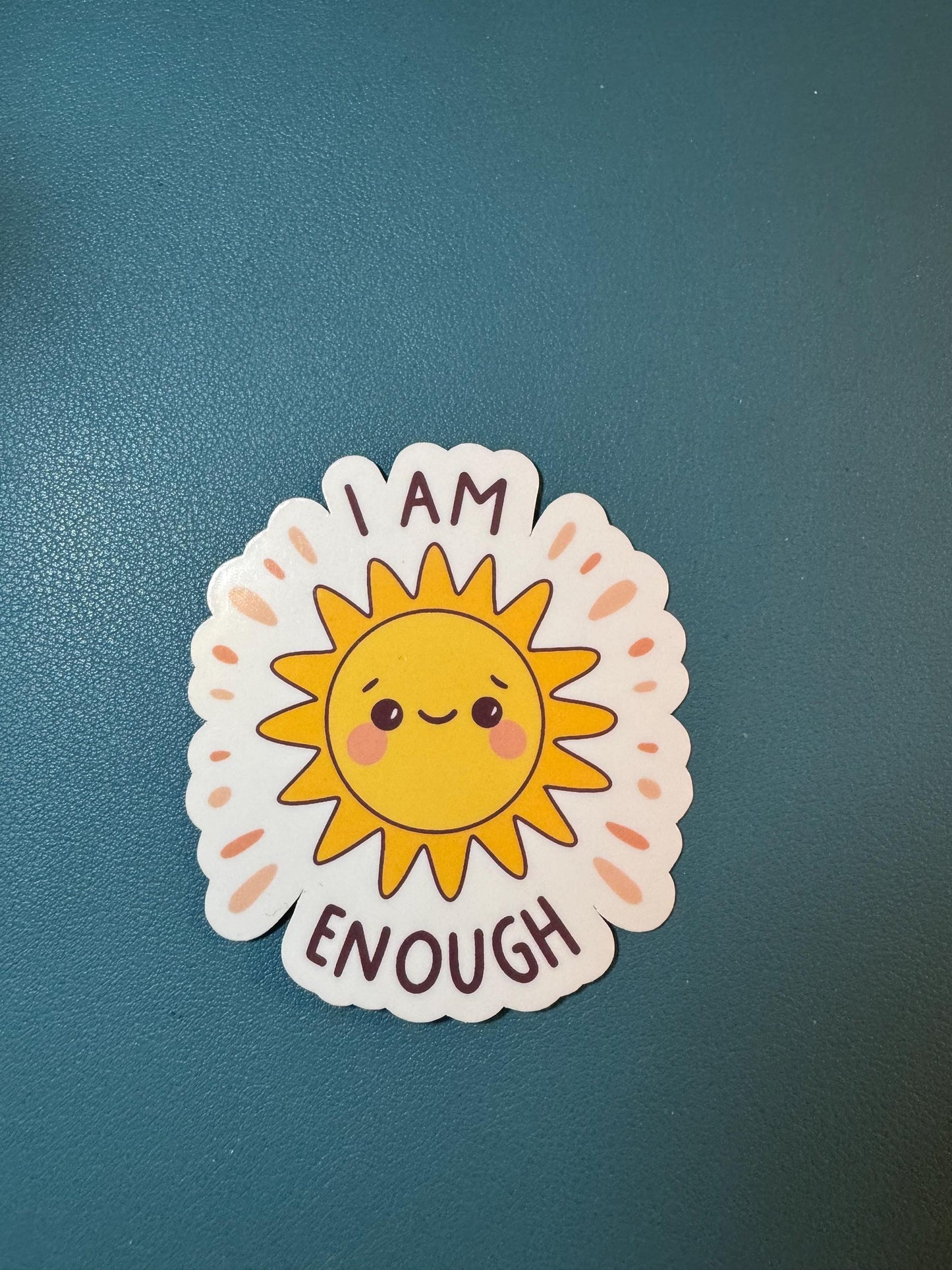 I Am Enough Smiling Sun Sticker, Positivity Sticker, Mental Health Matters, You Are Enough Sticker, Sun Illustration