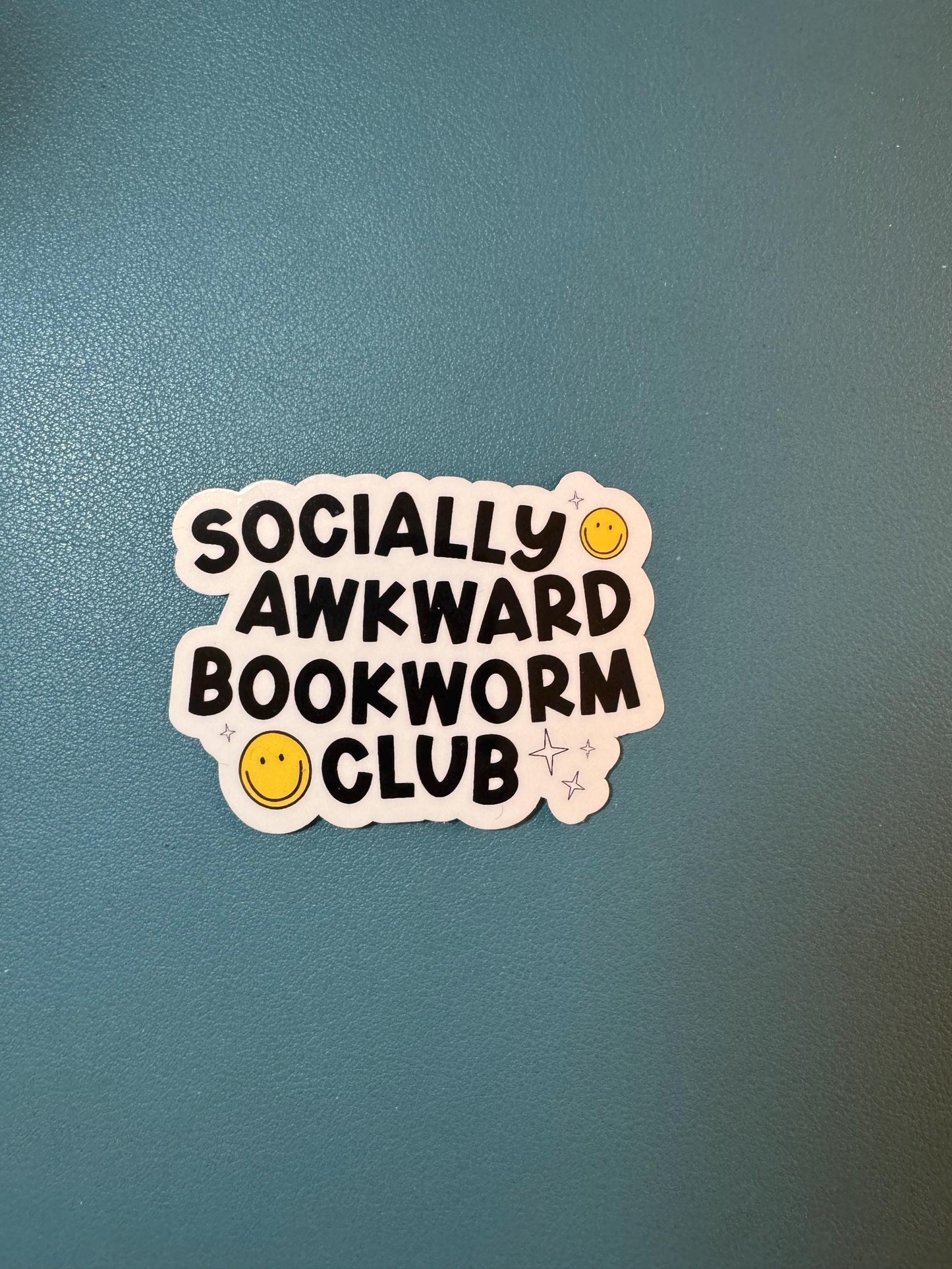 Socially Awkward Bookworm Club Sticker, Bookish Sticker, Book Girlie, Gift for Reader, Fantasy Books, Smut Reader, Mystery Novels, Library
