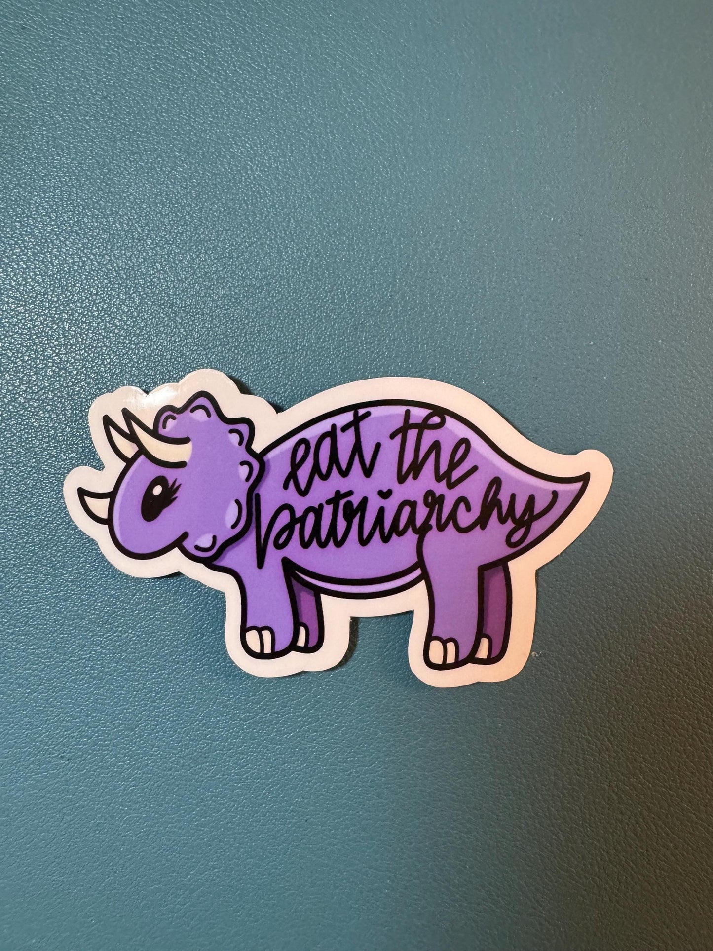 Eat The Patriarchy Purple Dinosaur Sticker, Feminist Sticker, End Misogyny , Gender Equality Sticker, The Future is Female, Women's Rights