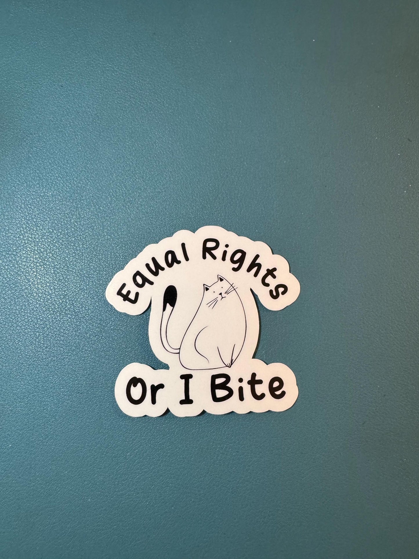 Equal Rights Or I Bite Sticker, Angry Cat Sticker, Feminist Sticker, Gender Equality, Water Bottle Sticker, Women's Rights, End Misogyny