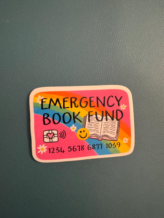 Emergency Book Fund, Waterproof Vinyl Sticker, Book Lovers Fund, Gift for Readers, Book Dragon, Romantasy Reader, Fantasy Reader