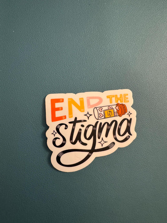 End The Stigma Waterproof Vinyl Sticker, Pill Bottle Sticker, Self Care, Mental Health Matters, Love Your Mind, Live Laugh Lexapro