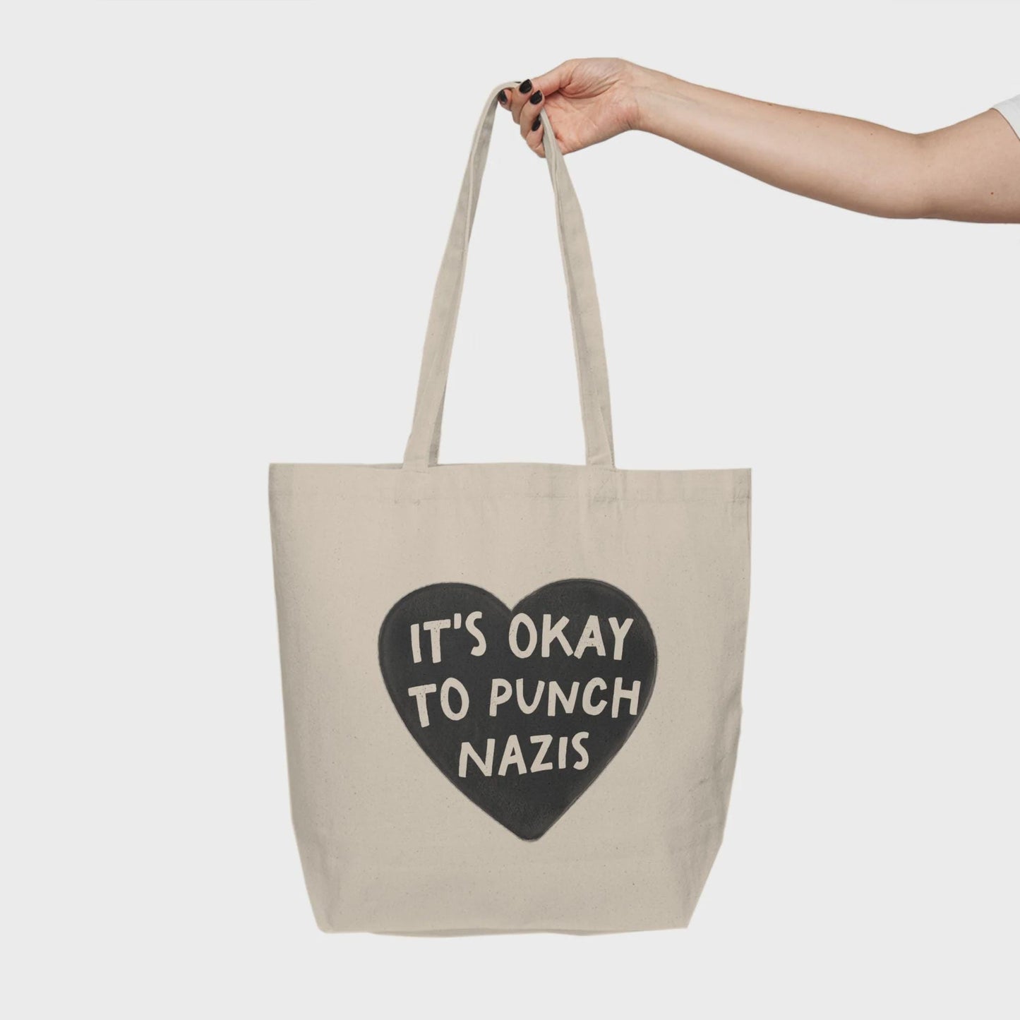 It's Okay To Punch Nazis Tote Bag, End Racism, Anti Trump, Pro Democracy Tote Bag, Anti Fascist Tote Bag