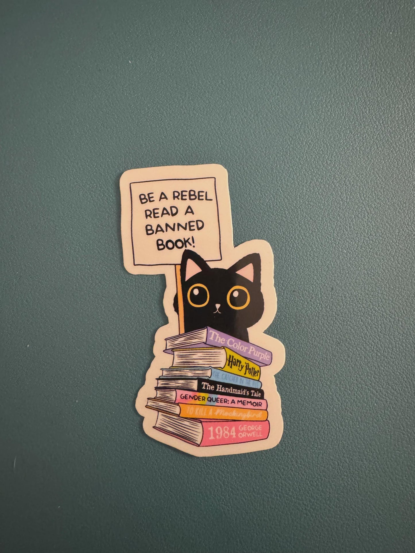 Be a Rebel Read a Banned Book Waterproof Sticker, Libraries Matter, Literacy Matters, Book Lovers