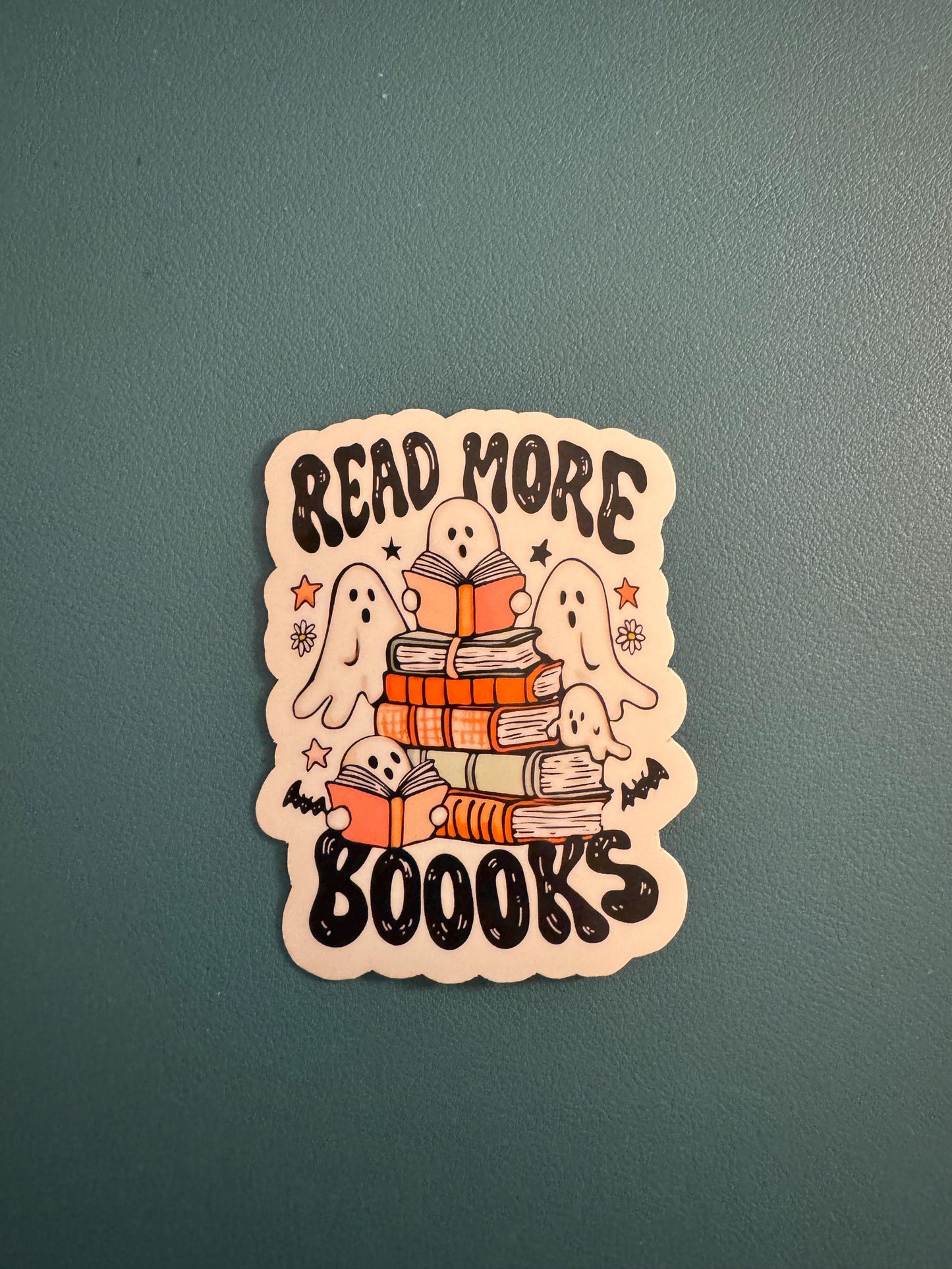 Read More Books Vinyl Sticker, Ghosts Reading Books, Halloween Sticker, Water Bottle Sticker, Ghosts