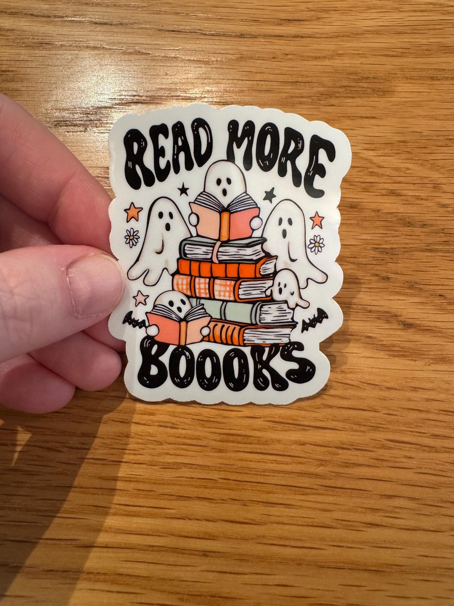 Read More Books Vinyl Sticker, Ghosts Reading Books, Halloween Sticker, Water Bottle Sticker, Ghosts