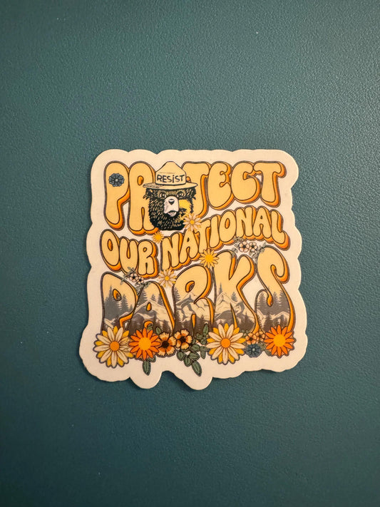 Protect Our National Parks Waterproof Sticker, Preserve Our Parks, Parks Over Profits, Vinyl Sticker