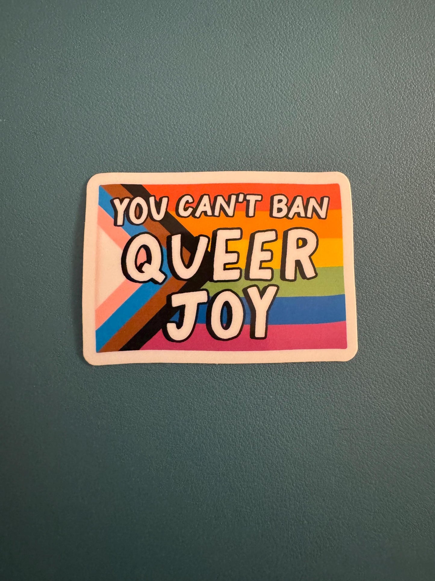 You Can't Ban Queer Joy, LGBTQ Rights, Queer Love Vinyl Sticker, Pride Flag Sticker