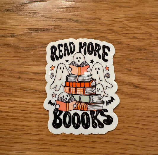 Read More Books Vinyl Sticker, Ghosts Reading Books, Halloween Sticker, Water Bottle Sticker, Ghosts