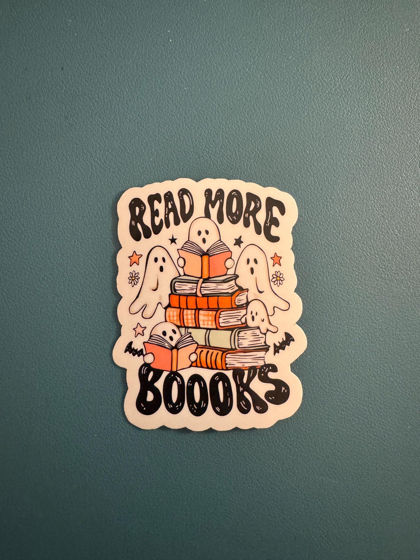 Read More Books Vinyl Sticker, Ghosts Reading Books, Halloween Sticker, Water Bottle Sticker, Ghosts