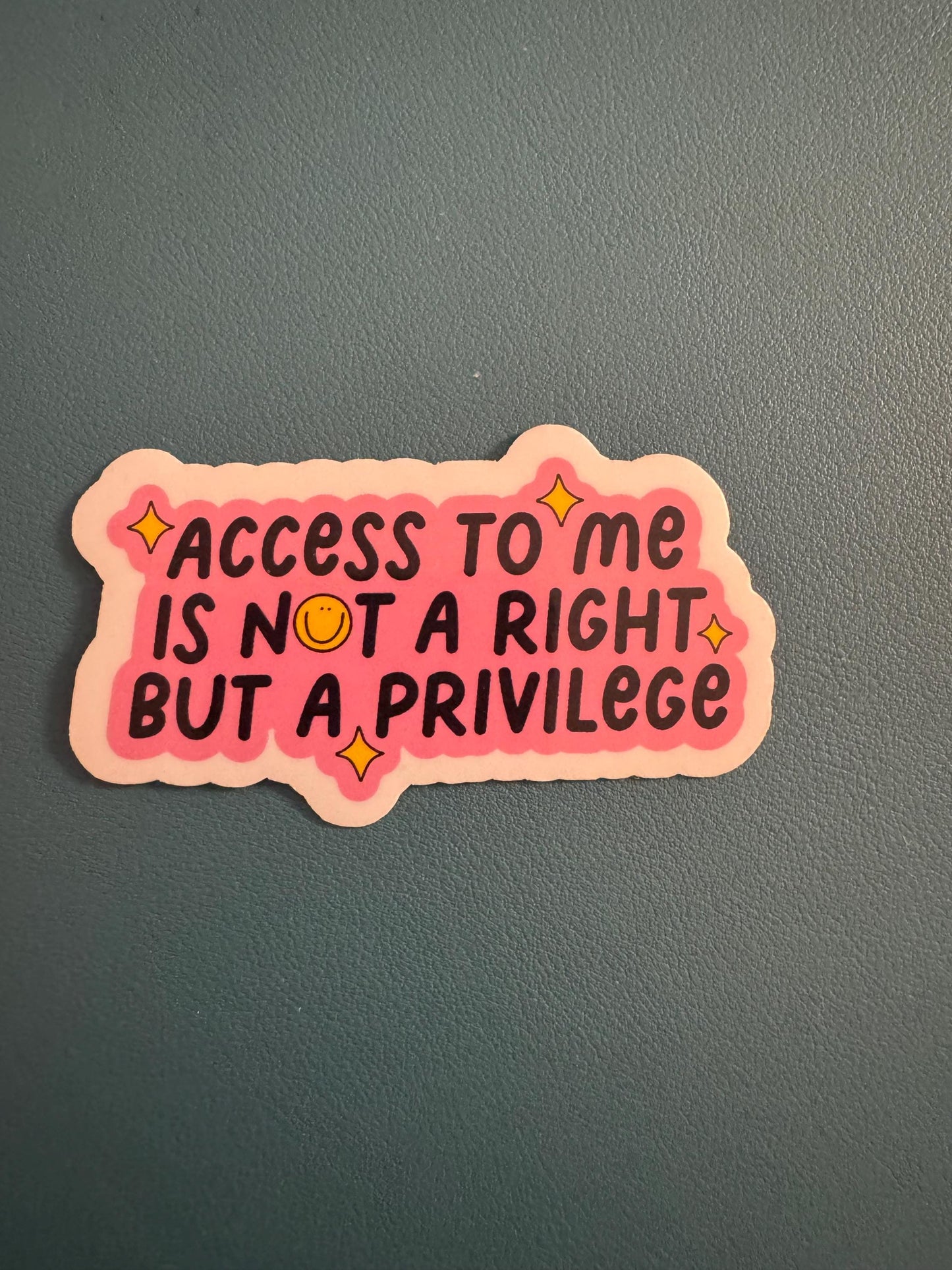 Access To Me Is Not A Right But A Privilege Waterproof Sticker, Taylor Swift Inspired Quote, Female Empowerment, Vinyl Sticker
