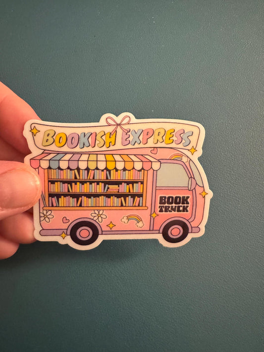 Bookish Express Waterproof Sticker, Book Mobile Vinyl Sticker, Mobile Library, Support Your Local Libraries, Scholastic Book Fair