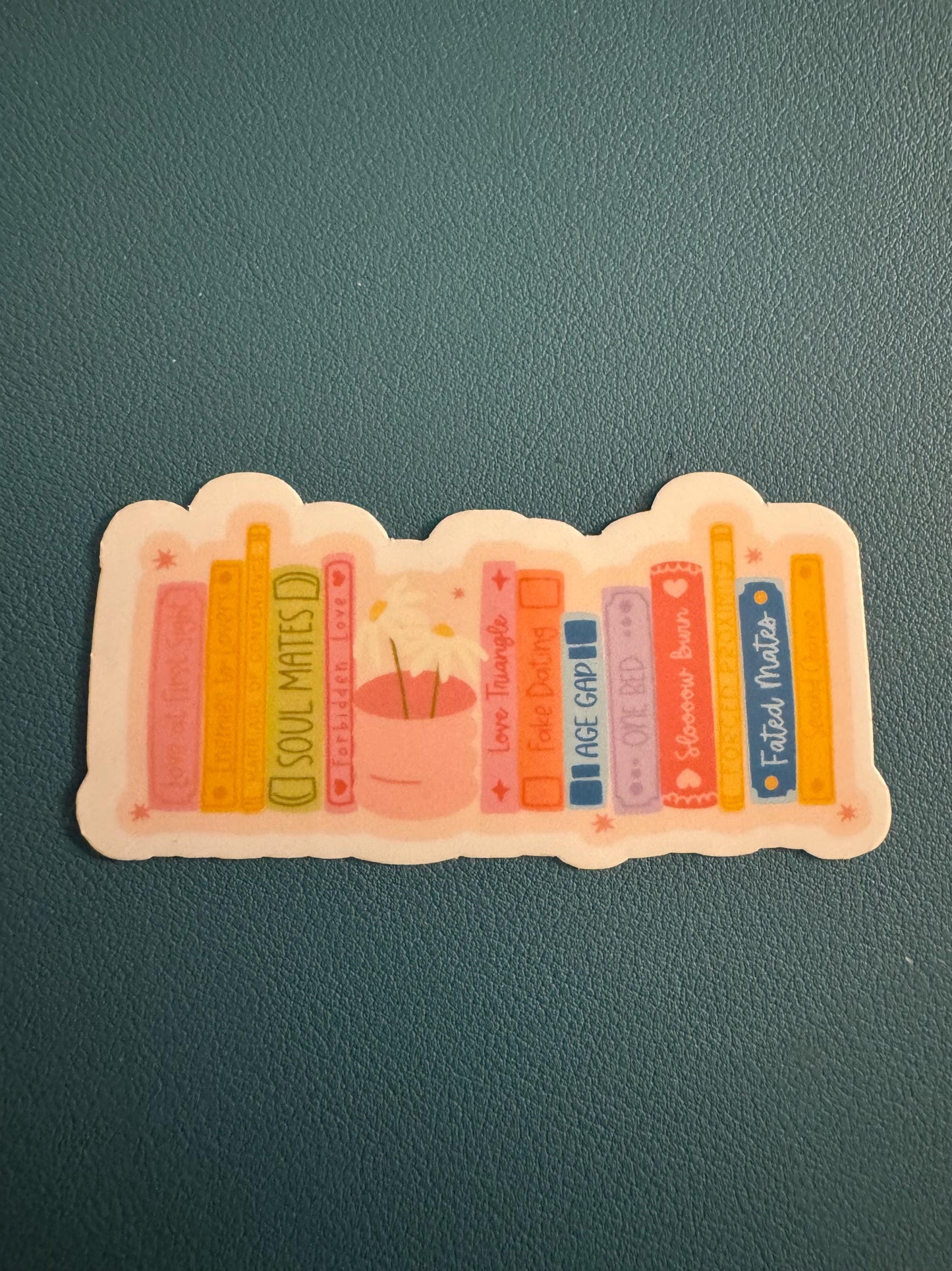 Book Tropes Vinyl Sticker, Book Stack, Book Shelf, Romantasy, Fated Mates, Age Gap Theme, Waterproof