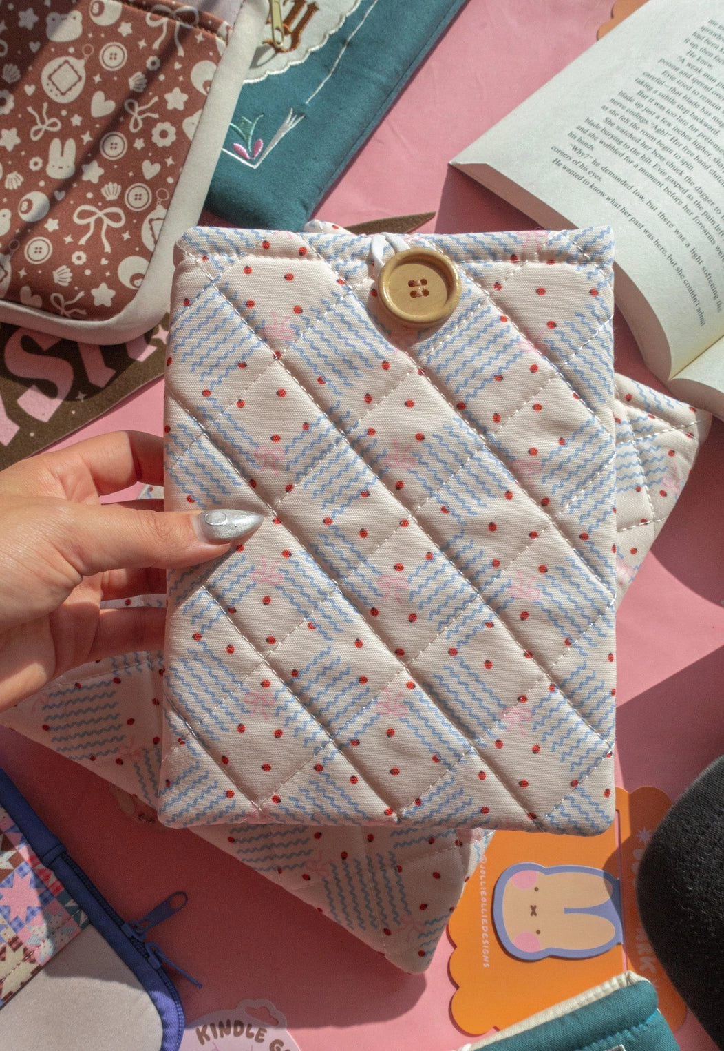 Ladybug and Bow Book Sleeve